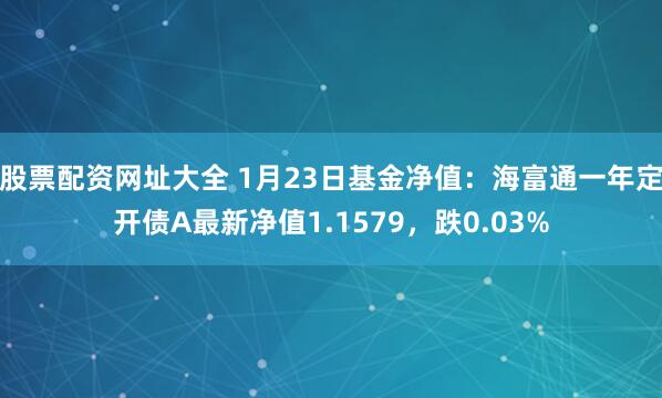 股票配资网址大全 1月23日基金净值：海富通一年定开债A最新净值1.1579，跌0.03%