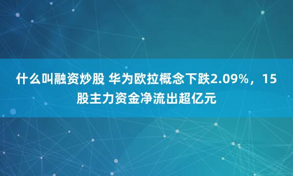 什么叫融资炒股 华为欧拉概念下跌2.09%，15股主力资金净流出超亿元