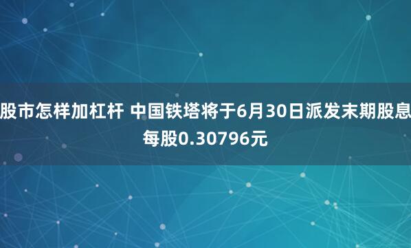 股市怎样加杠杆 中国铁塔将于6月30日派发末期股息每股0.30796元