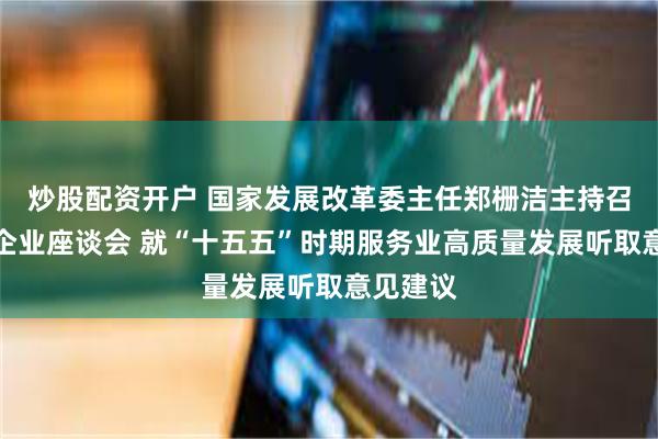 炒股配资开户 国家发展改革委主任郑栅洁主持召开民营企业座谈会 就“十五五”时期服务业高质量发展听取意见建议